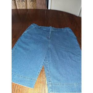 Size 14 Kim Rogers High Rise Blue Denim Bermuda Shorts with Pockets